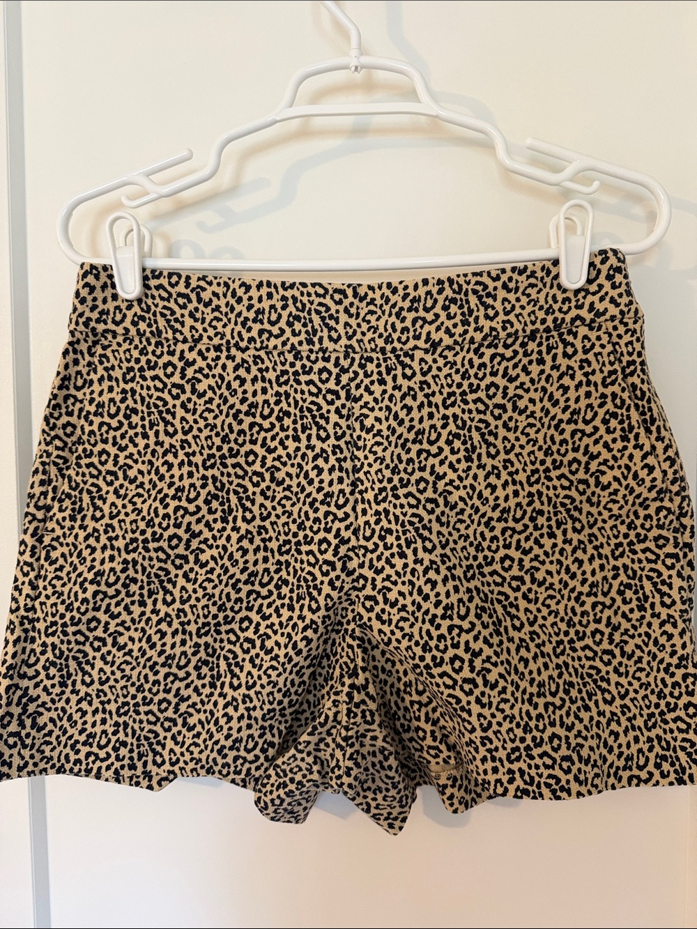 J. Crew Leopard Print Bike Shorts in Tan and Black